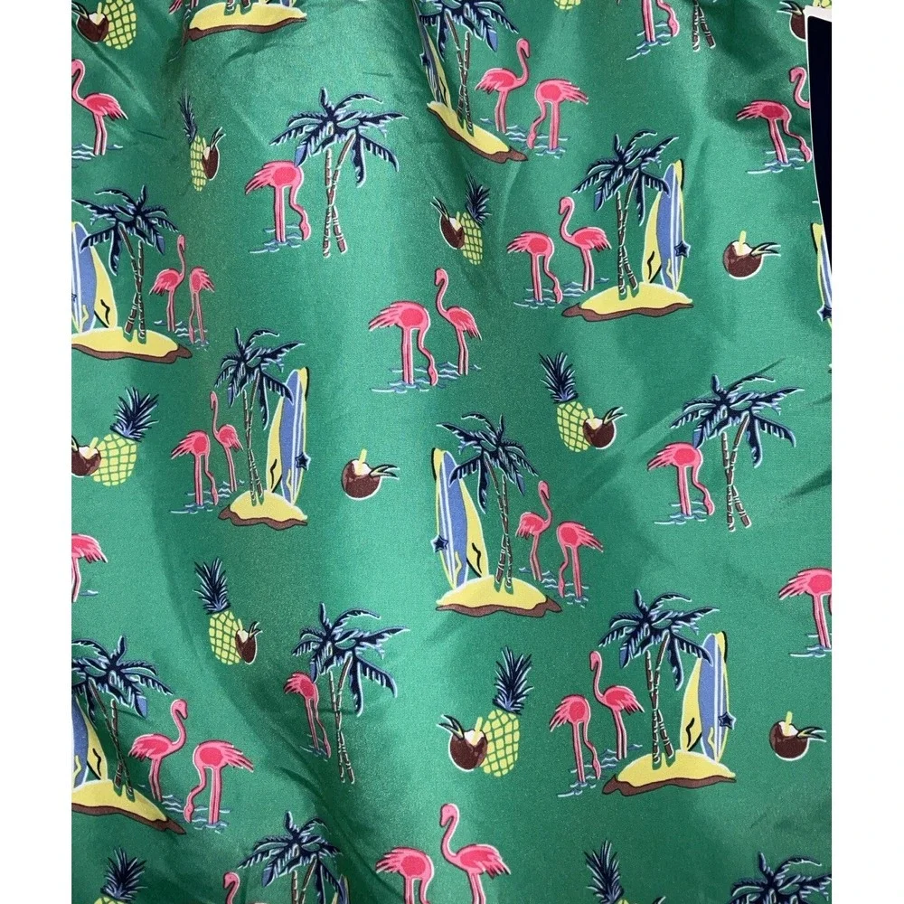 NWT Men's Polo Ralph Lauren Green Tropical Print‎ Lined Swim Trunks 3XLT Tall